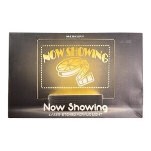 3/$25 Merkury Innovations NOW SHOWING Movie Reel Laser Etched Acrylic Light